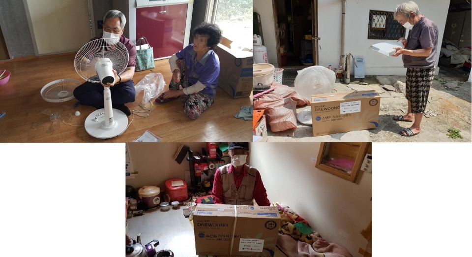 천안시복지재단이 취약계층 건강한 여름나기 지원사업의 일환으로 선풍기를 구매해 홀로 사는 어르신 100명에게 전달했다.